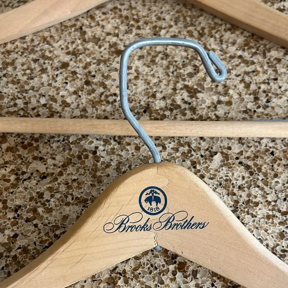 Brooks Brothers Light Tan Wooden Hangers